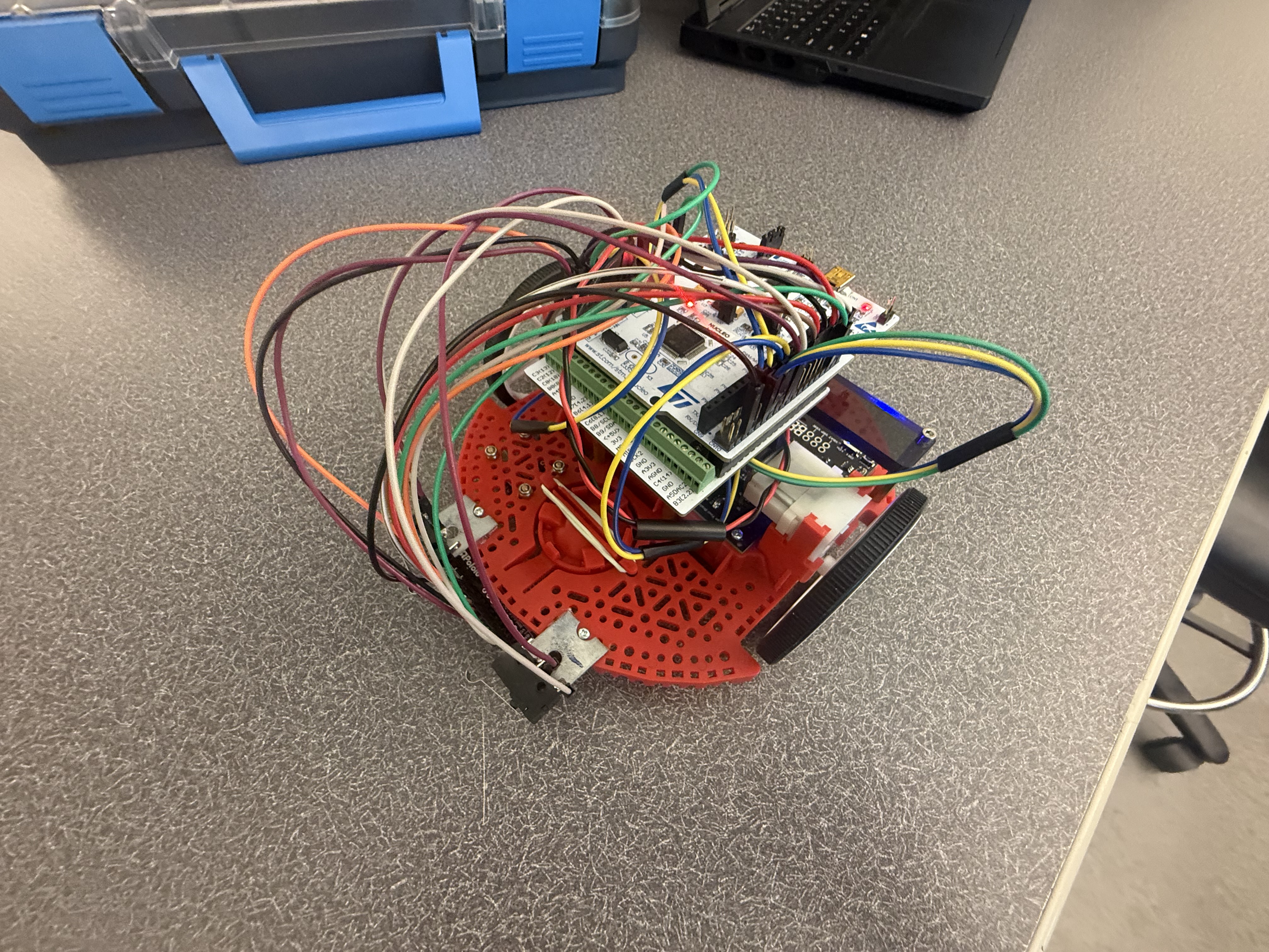 Underside showing line sensor placement